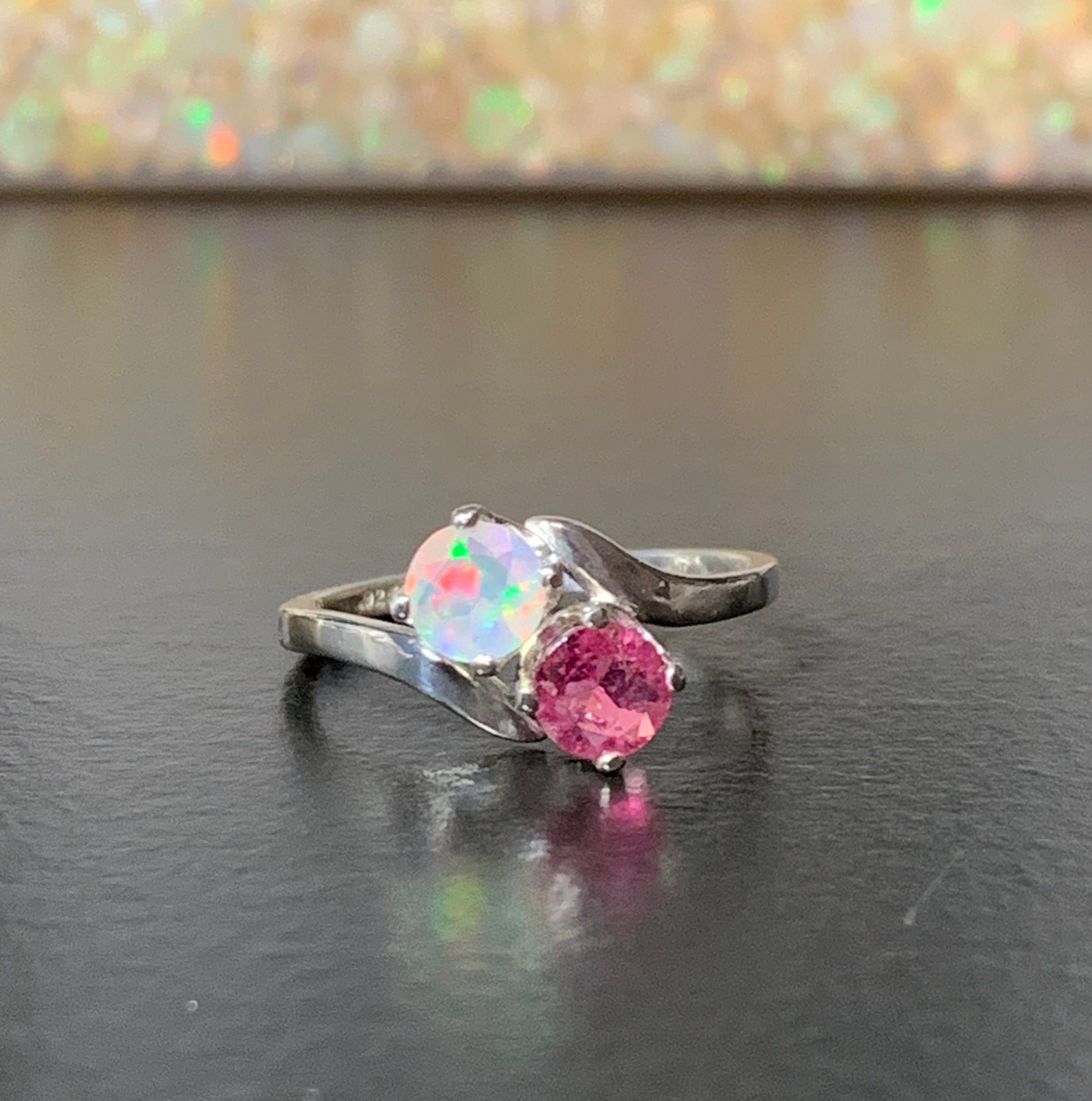 Opal or Pink Tourmaline ring